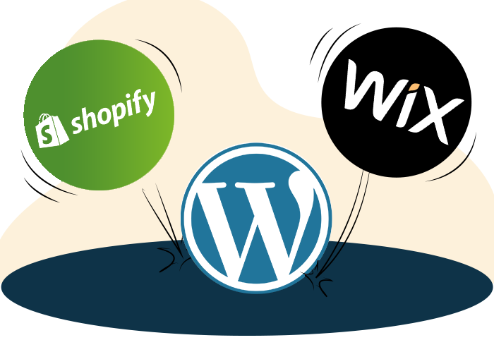 Shopify vs Wix vs WordPress  section