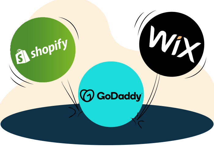 Shopify vs Wix vs GoDaddy section