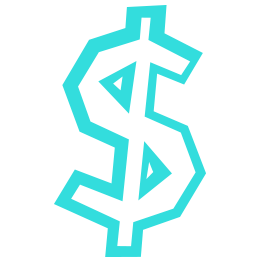 Blue dollar sign icon